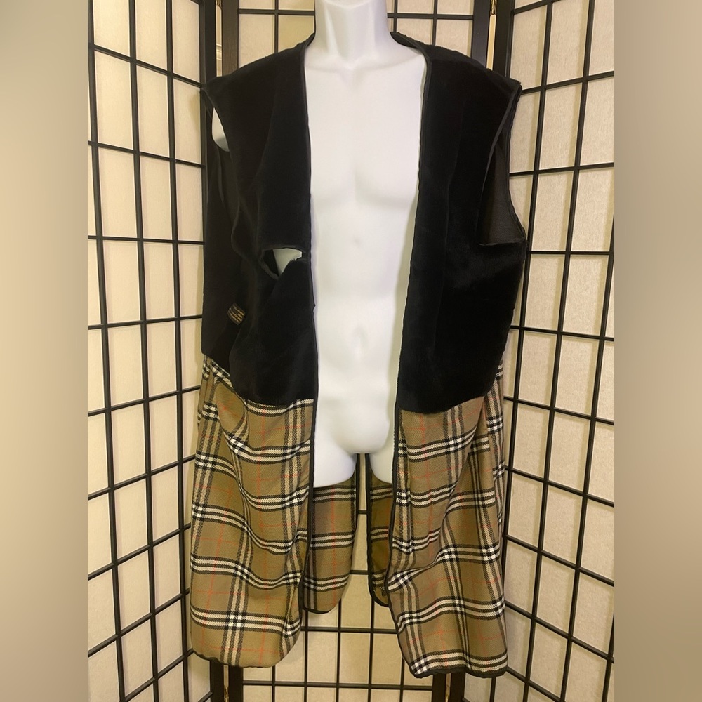 Vintage Golden Collection By Raffaelo Long Liner Jacket Coat Plaid Size 44